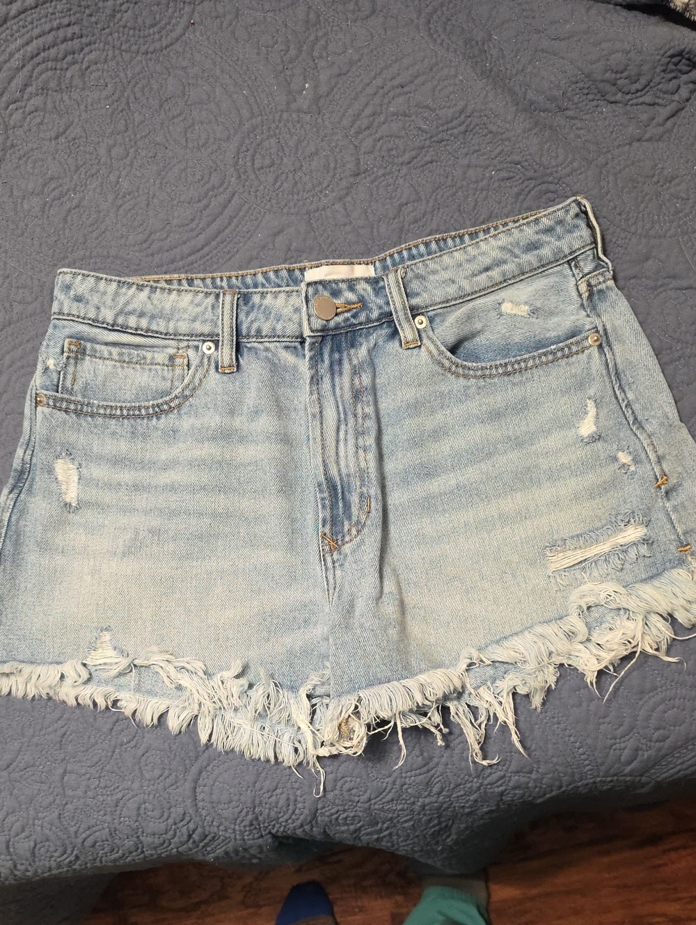 Dear John Light Blue Distressed Denim Shorts Size 30